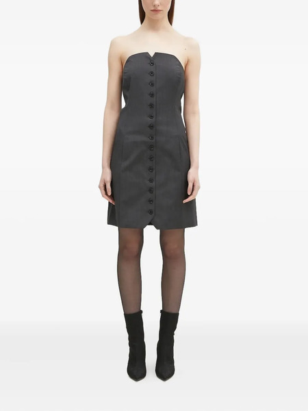  Samsoe Samsoe Strapless Button-front Mini Dress - Grey 
