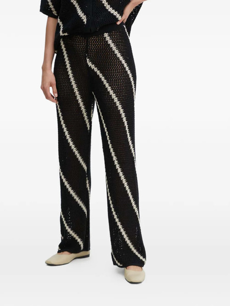  Samsoe Samsoe Striped Knitted Trousers - Black 