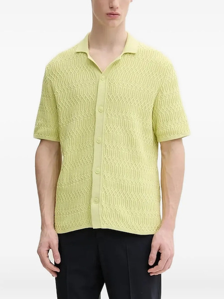  Samsoe Samsoe Textured Buttoned Polo Shirt - Green 