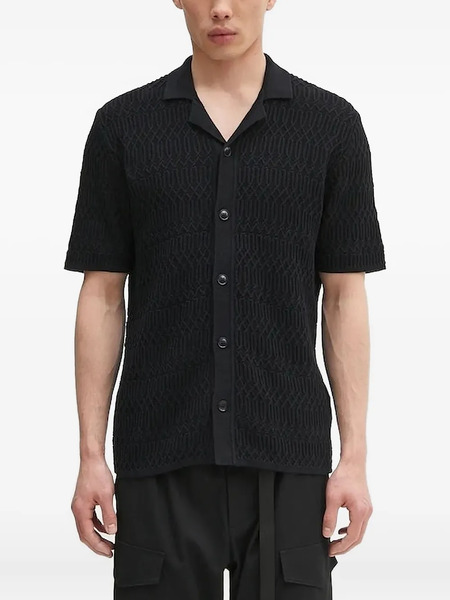  Samsoe Samsoe Textured Short-sleeve Shirt - Black 