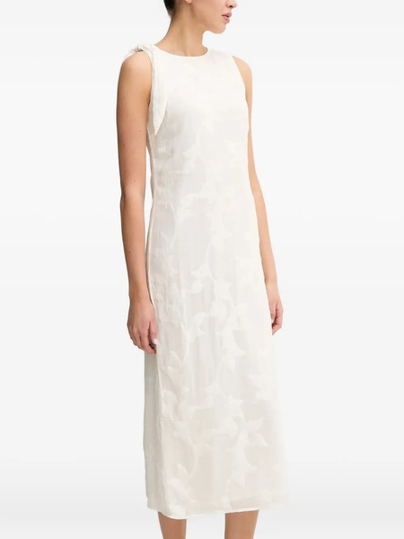  Samsoe Samsoe Tie-detailing Embossed Midi Day Dress - White 
