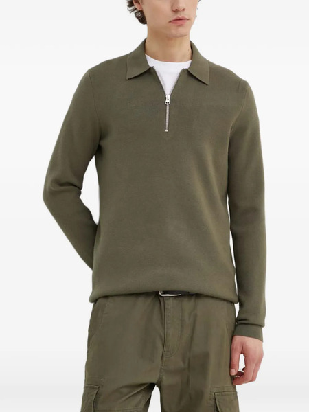  Samsoe Samsoe Zip-up Collared Knitted Polo Shirt - Green 