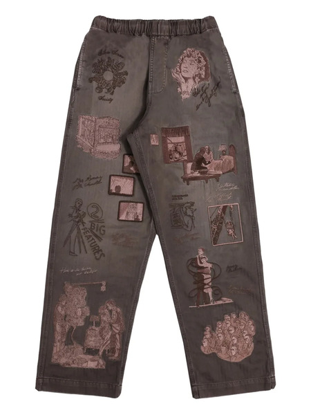  Samuel Zelig Elasticated Graphic Trousers - Grey 