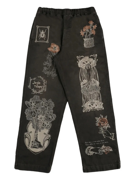  Samuel Zelig Jardin Embroidered Trousers - Black 