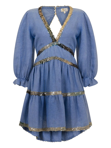  Sana Osmani Miriam Sequin Mini Dress - Blue 