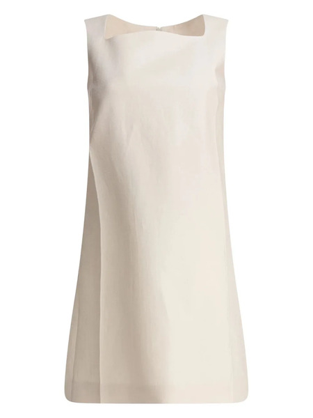  Sandbeige Square-neck Sleeveless Dress - Neutrals 