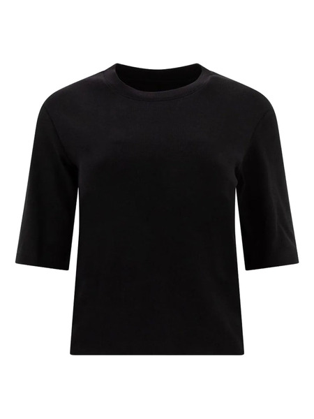  Sandbeige Three-quarter Sleeve Top - Black 