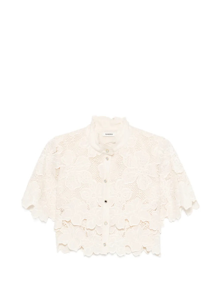  Sandro Ame Floral-lace Shirt - Neutrals 