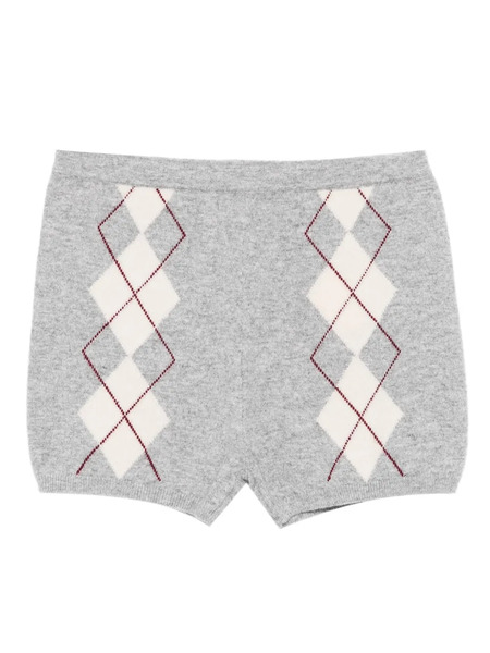  Sandro Argyle Knitted Shorts - Grey 