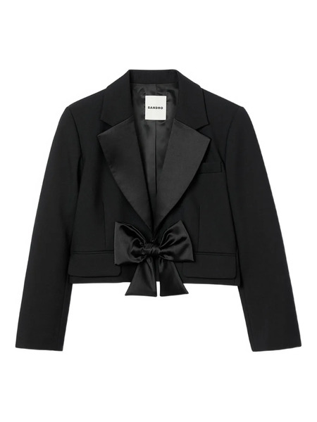  Sandro Bow-detail Jacket - Black 