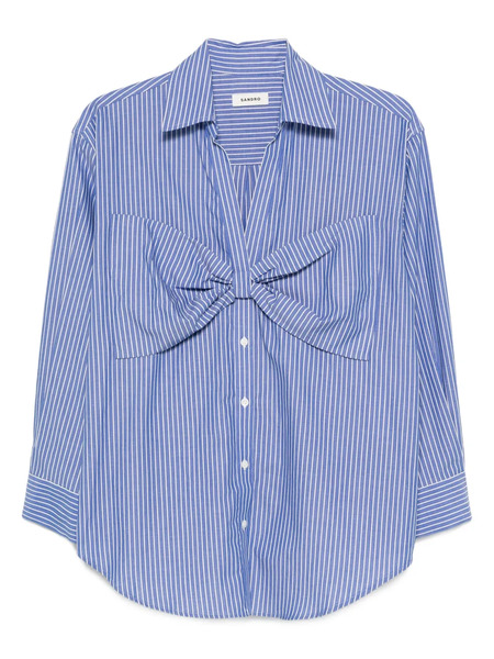  Sandro Bow-detail Shirt - Blue 