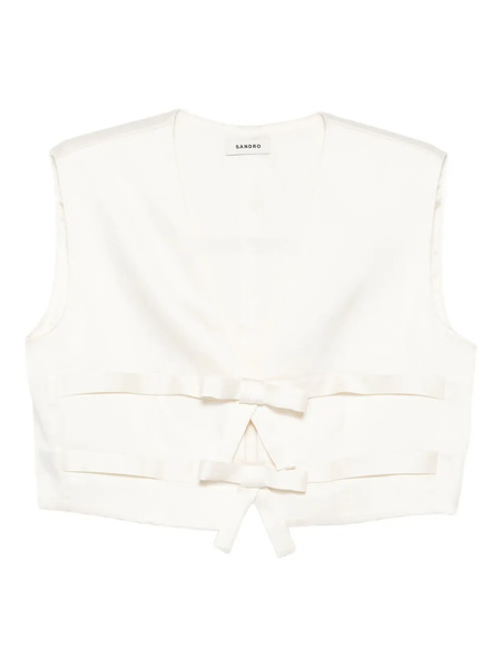  Sandro Bow-detail Sleeveless Top - Neutrals 