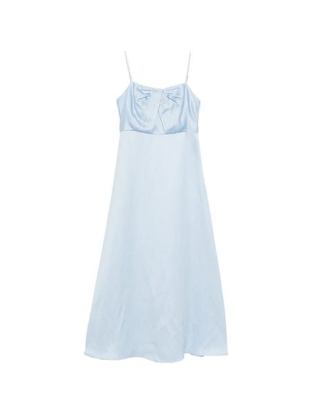  Sandro Bow Pleated Dress - Blue 