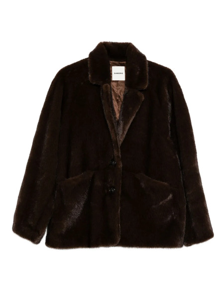  Sandro Brown Buttoned Coat 
