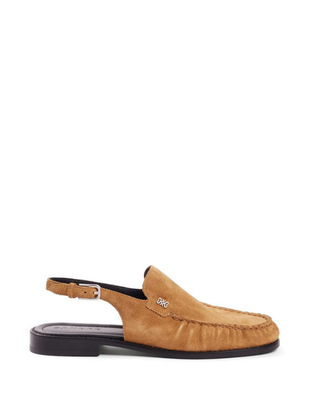  Sandro Buckle Suede Loafers - Neutrals 