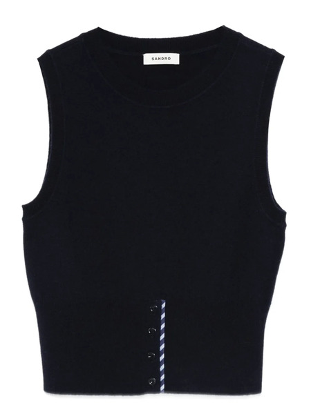  Sandro Button-detail Top - Blue 