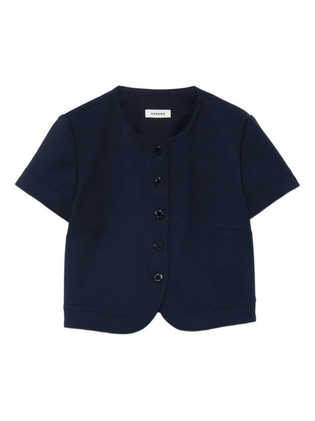  Sandro Button-fastening Short-sleeve Top - Blue 