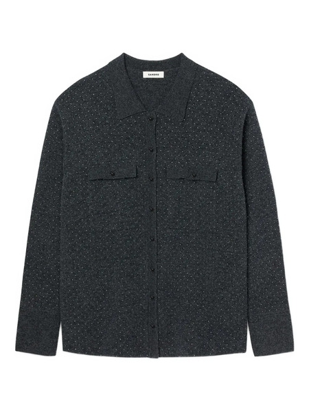  Sandro Button Long-sleeve Cardigan - Grey 
