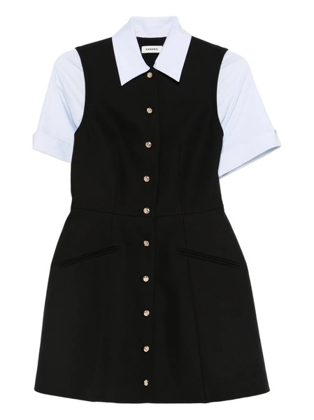  Sandro Button Short Day Dress - Black 