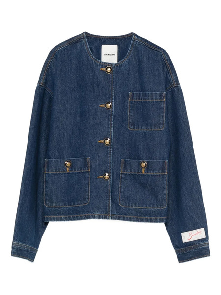  Sandro Button-up Pocket Denim Jacket - Blue 