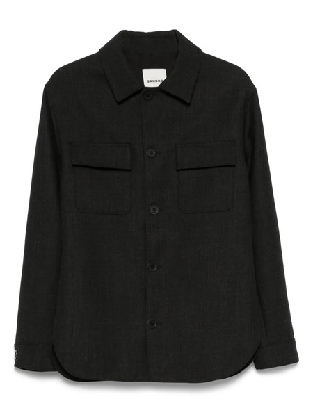  Sandro Buttoned Cotton Jacket - Grey 