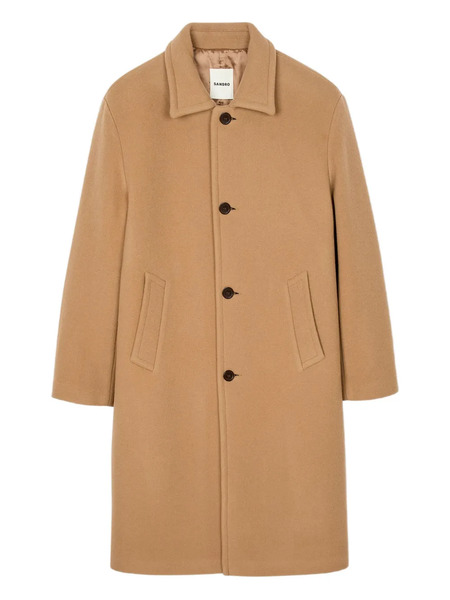  Sandro Buttoned Wool Coat - Brown 
