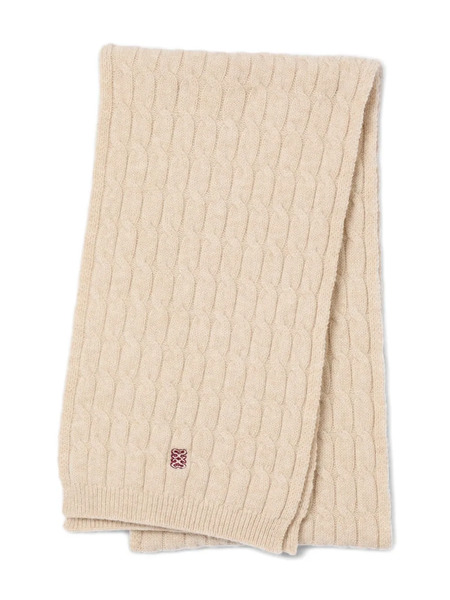  Sandro Cable-knit Embroidered Scarf - Neutrals 