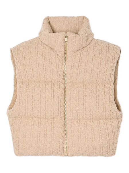  Sandro Cable-knit Quilted Gilet - Neutrals 