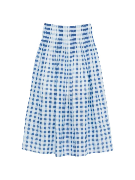  Sandro Check-pattern Gingham Long Skirt - White 
