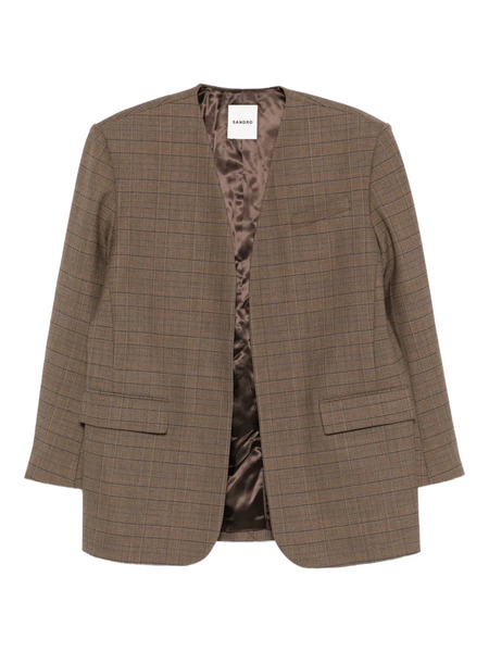  Sandro Checked-pattern Blazer - Brown 