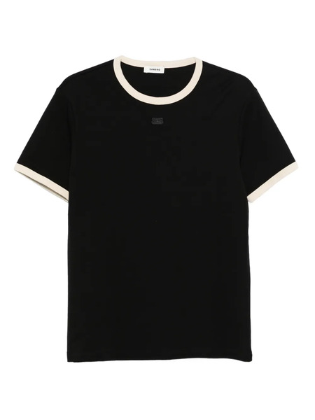  Sandro Contrast-trim T-shirt - Black 