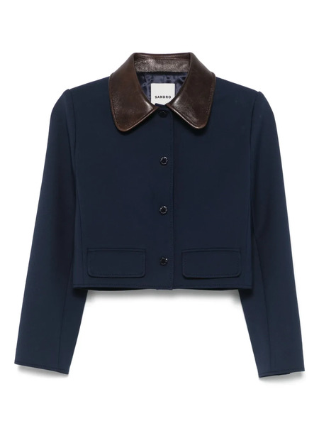  Sandro Contrasting-collar Jacket - Blue 