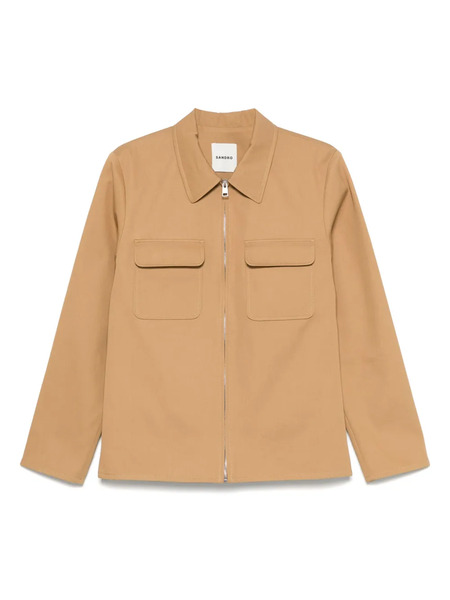  Sandro Cotton Long-sleeve Overshirt - Brown 