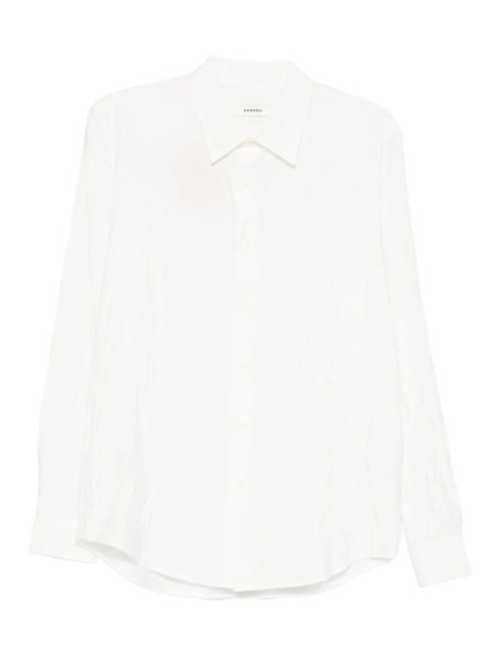  Sandro Crinkled Effect Shirt - White 