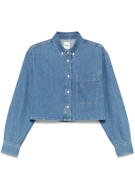  Sandro Cropped Shirt - Blue 