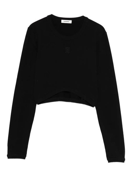  Sandro Cropped T-shirt - Black 