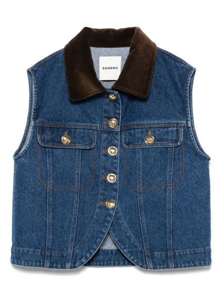  Sandro Denim Gilet - Blue 