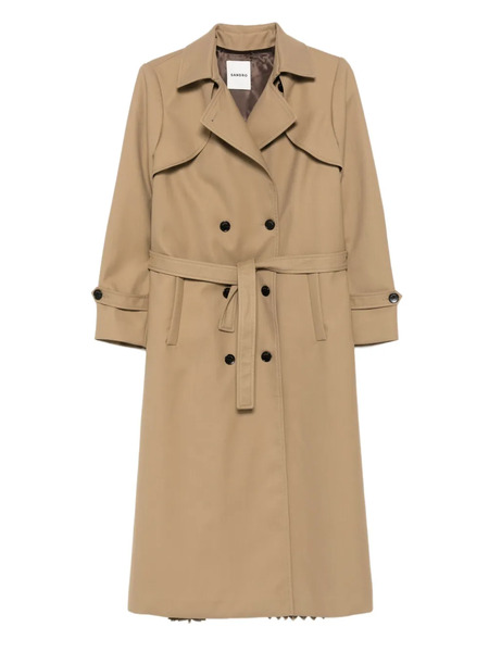  Sandro Double-breasted Belted Trench Coat - Brown 