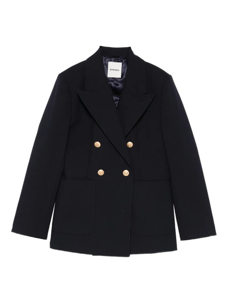  Sandro Double-breasted Button Blazer - Blue 