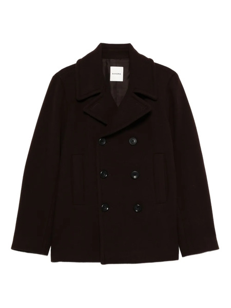  Sandro Double-breasted Wool Peacoat - Brown 