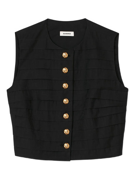  Sandro Eilat Cropped Top - Black 