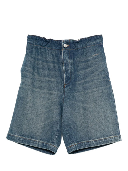  Sandro Elastic-waist Denim Shorts - Blue 