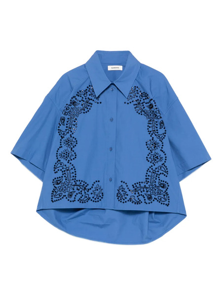  Sandro Embellished Shirt - Blue 
