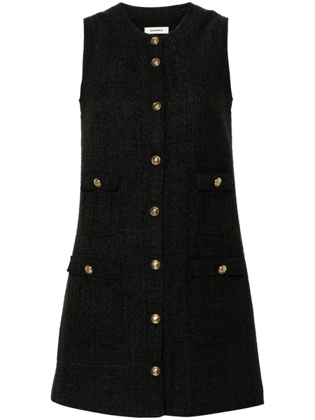 Sandro Embossed-buttons Mini Dress - Black 