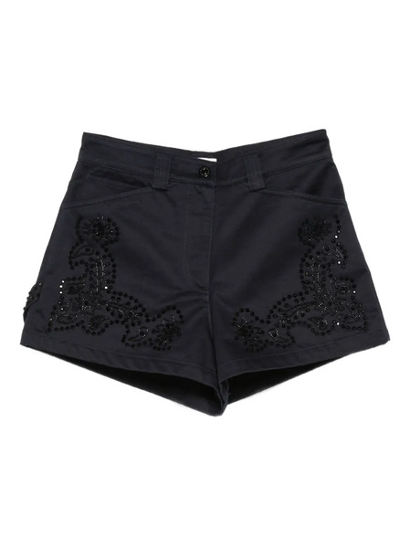  Sandro Embroidered Shorts - Blue 