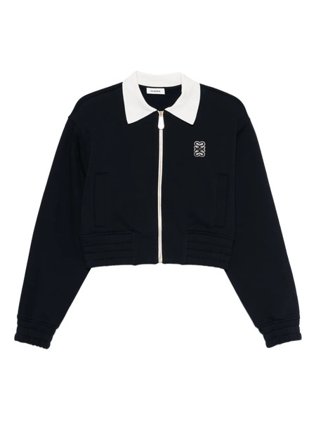  Sandro Embroidered Zip-up Sweatshirt - Blue 