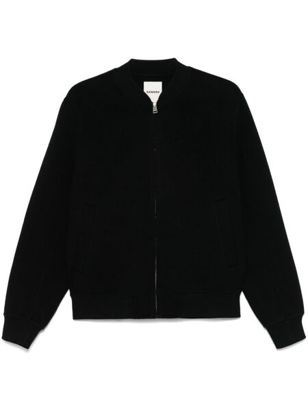  Sandro Felted Bomber Jacket - Black 