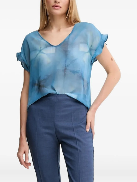  Sandro Ferrone Abstract-pattern Print Blouse - Blue 