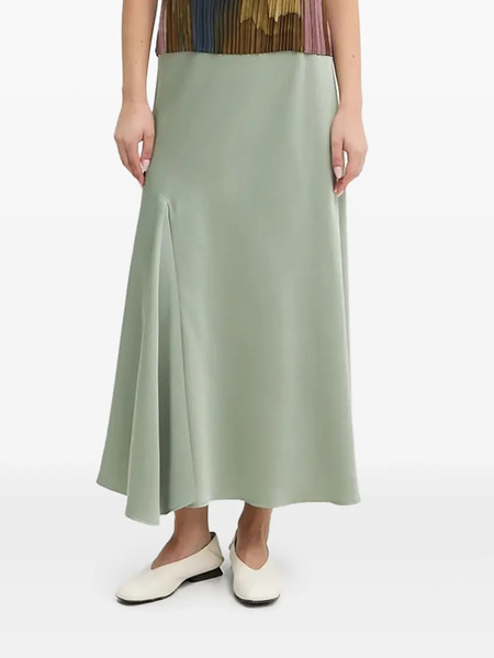  Sandro Ferrone Asymmetric-hem Satin Skirt - Green 
