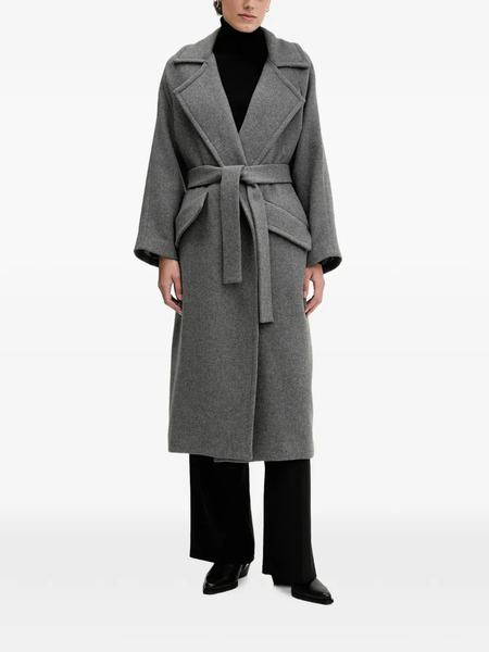  Sandro Ferrone Belted Coat - Grey 